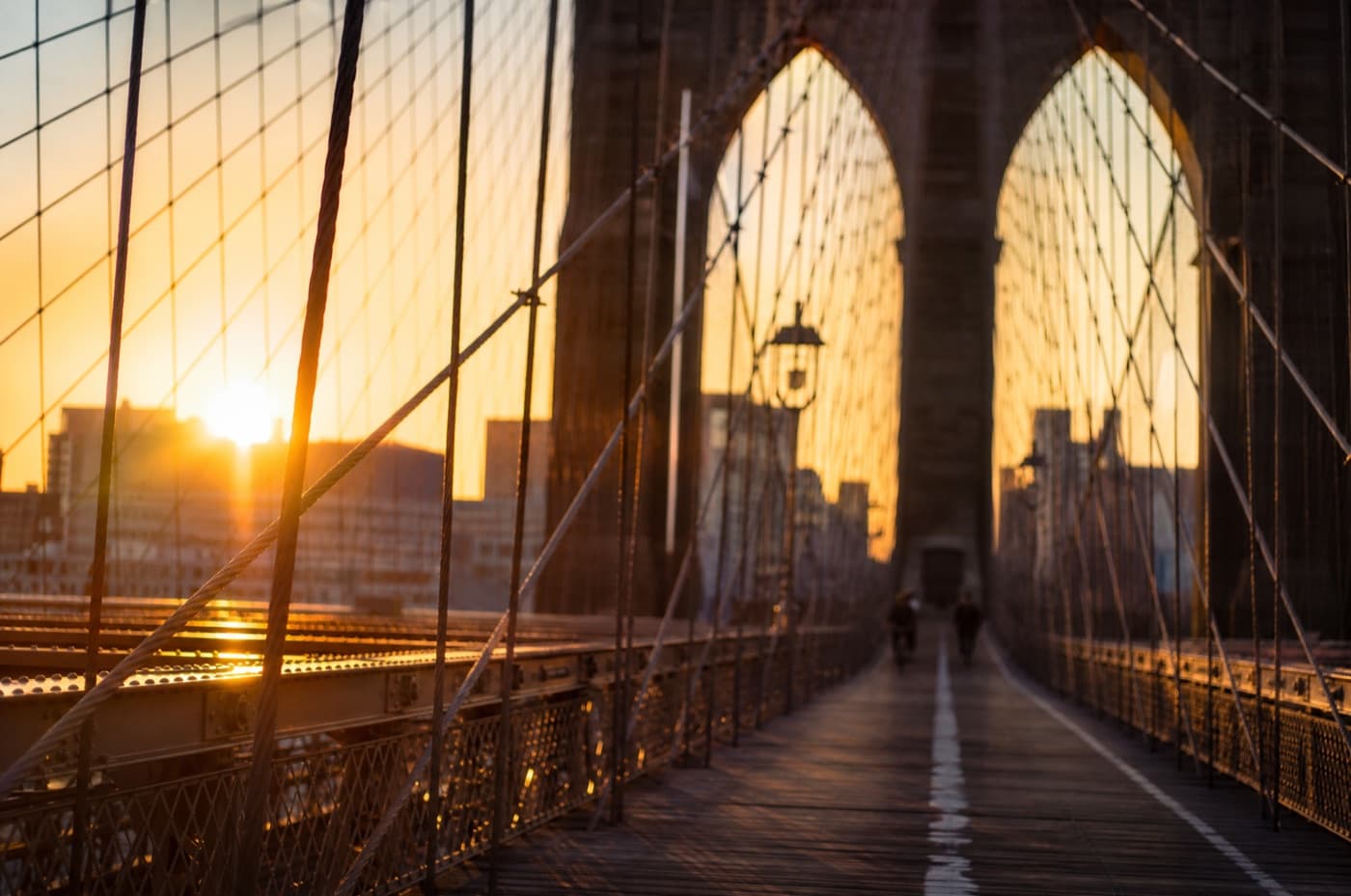 Il ponte di Brooklyn al tramonto